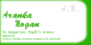 aranka mogan business card